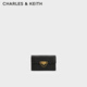 CHARLES&KEITH菱格鏈條鎖扣單肩斜挎小方包生日禮物七夕禮物CK2-70701372 Black黑色 S