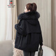 AEMAPE女款派克服女2025冬季新款短款夾棉棉衣棉襖棉服加絨外套 黑色 L 建議105-120斤