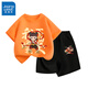 真維斯（Jeanswest）男童哪吒套裝夏季衣服兒童2025新款純棉短袖短褲夏裝男孩運動(dòng)童裝 明亮橙 倔強哪吒+黑 踏云哪吒X 120
