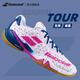 百寶力（Babolat）專(zhuān)業(yè)羽毛球鞋SHADOW TOUR 4男女舒適減震透氣百保力情侶款運動(dòng)鞋 女款TOUR 4白玫紅/31S2002 38.5 (240mm)