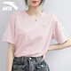 安踏短袖t恤女2025夏季新款冰絲透氣速干健身瑜伽跑步運動(dòng)上衣休閑T恤 【透氣速干】剛柔粉-9 L 女170（建議120-140斤）
