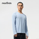 馬孔多（macondo）原創(chuàng  )單品面膜感跑步長(cháng)袖T恤 速干衣水潤清爽夏日溯溪原紗防曬抗菌 藍色微光 男款 XL 【男140-150/女130-140斤】