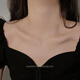 小米星旁白jewelry珍珠項鏈女生輕奢小眾感s925鎖骨鏈夏季配飾 銀色 現貨 配鑒定證書(shū)