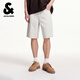 杰克·瓊斯（JACK&JONES）男裝皮標logo舒適百搭潮流時(shí)尚簡(jiǎn)約風(fēng)個(gè)性白色牛仔短褲225243022 A05乳白色 M (175)