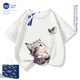 NASA STONE兒童t恤短袖上衣2025新款夏季潮牌貓咪中大童男女童純棉半袖衣服 白色【款一】 140