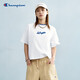 Champion冠軍短袖女新款拼接撞色美式復古風(fēng)T恤潮牌寬松 白色 M