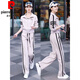 皮爾卡丹（pierre cardin）時(shí)尚休閑運(yùn)動(dòng)套裝女2025春秋新款洋氣減齡小個(gè)子衛(wèi)衣闊腿褲套裝針 杏色【套裝】 L 【100-110斤】
