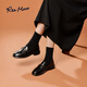 reemoor睿慕軟底百搭樂(lè )福鞋女2026春夏新款一腳蹬舒適黑色通勤女鞋 黑色 38