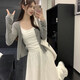 粉媚夢針織開衫外套女輕薄針織衫衣服女裝2025新款夏季外穿上衣純欲罩衫 灰色長袖薄款開衫 均碼 【建議140斤以內(nèi)】