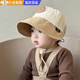 明月歸嬰兒遮陽(yáng)帽子大檐嬰幼兒太陽(yáng)帽戶(hù)外寶寶鴨舌帽可愛(ài)兒童防曬帽春秋 卡其色帽檐（40-48厘米）可調節