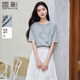 香影灰色t恤女短袖2025夏季新款花邊拼接純棉減齡蝴蝶結上衣小衫 淺灰 L 165/88A/110-125斤