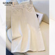 GCRZW高端白色牛仔半身裙女春夏中長(cháng)款2025新款氣質(zhì)開(kāi)叉a字一步包臀裙 米白色 【輕奢氣質(zhì)款】 L /28 建議105-115斤