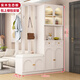 傲墨軒歐式實(shí)木鞋柜進(jìn)門(mén)入戶(hù)隔斷屏風(fēng)玄關(guān)柜家用客廳鞋柜掛衣架一體靠墻 實(shí)木奶油白+兩門(mén)+長(cháng)140 左換鞋凳