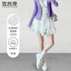 雪茜曼網(wǎng)紗蕾絲短裙女白色2025春夏新款不規(guī)則A字蓬蓬蛋糕裙