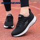 斯凱奇（Skechers）男鞋夏季2025新款黑色網(wǎng)面運(yùn)動(dòng)鞋透氣輕便軟底緩震跑步鞋休閑鞋 黑色/白色-BKW 41