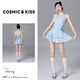 COSMICKISS泳衣女2025新款性感裙式連體爆款微胖遮肚露背顯瘦純欲泡溫泉泳裝 藍(lán)色 【帶外襯】 均碼 【建議80-90斤】