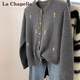 拉夏貝爾（La Chapelle）針織衫女開(kāi)衫2025年秋冬季新款女裝慵懶風(fēng)軟糯高級小眾毛衣外套春 深灰 M 建議95-105斤