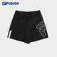 斐樂(lè )（FILA）FUSION潮牌女子針織短褲夏新款時(shí)尚寬松運動(dòng)休閑褲 深黑-BK M 165/66A
