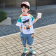 酷樂羊哪吒衣服男童夏季套裝兒童酷帥氣短袖夏裝寶寶2025新款夏天運動服 紅色 亮燈 120