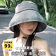 黛米安妮莎大檐防曬遮陽(yáng)漁夫帽女春夏2025新款戶(hù)外透氣防紫外線(xiàn)大頭圍太陽(yáng)帽 千鳥(niǎo)格 均碼