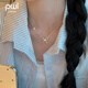 PWLS925銀雙生蝴蝶結(jié)項鏈女簡約氣質(zhì)甜美通勤小眾ins鎖骨鏈頸鏈配飾 雙生蝴蝶結(jié)項鏈【S925銀】