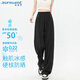 真維斯（JEANSWEST）休閑褲女夏季寬松舒適百搭抽繩闊腿冰絲防曬褲女黑色M