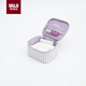 無(wú)印良品（MUJI）再生聚酯纖維 方型化妝包 紫色格紋 長(cháng)13.5×寬10.5×厚7.5cm