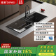 碟美x5+加大550水槽洗碗機水槽一體全自動(dòng)家用嵌入式免安裝小型洗炒鍋大容量除菌烘干可洗水果蔬菜 X5+款洗碗機  超聲波 槍灰色 左邊洗碗機