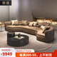 惜度 真皮沙發(fā) 意式真皮沙發(fā)輕奢現(xiàn)代沙發(fā)客廳極簡設(shè)計師弧形轉(zhuǎn)角沙發(fā) 組合E：3.75米 納帕全真皮+乳膠座包+俄羅斯松木