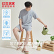 紅豆居家棉莫睡衣男夏季涼感抑菌抗螨家居服套裝 XL (175)  太空灰 