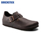 BIRKENSTOCK勃肯德國進口男女款牛皮革涂油復古London低幫休閑鞋 棕色窄版166533 38