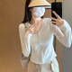 棉致夏季冰絲薄款防曬衣女2025新款連帽開衫防曬服修身緊身短外套上衣 454白色【高品質(zhì)21.5】 M 80-100斤