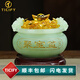 TICIFY玉石聚寶盆擺件聚財(cái)金蟾辦公室桌面店鋪前臺(tái)裝飾擺件開業(yè)禮物 青玉色聚寶盆含水晶元寶