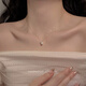 小米星法式簡(jiǎn)約珍珠鋯石項鏈女s925小眾設計氣質(zhì)鎖骨鏈感配飾 銀色 現貨(配鑒定證書(shū))