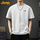 吉普（JEEP）短袖t恤男夏季美式潮牌男士寬松休閑圓領(lǐng)上衣服男裝 白色 XL