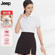 JEEP SPIRIT吉普短袖襯衫女士純色商務(wù)百搭工裝白襯衣抗皺垂順白色38