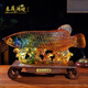 秦庭瀾境琉璃金龍魚(yú)擺件裝飾招財客廳玄關(guān)送老板高檔禮物喬遷開(kāi)業(yè)商務(wù)禮品 金龍魚(yú)擺件 38x14.5x23.5cm
