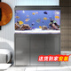 森森（SUNSUN）新款超白魚缸客廳玻璃大型水族箱智能觸控家用免換水底濾缸 超白0.8米35寬 無(wú)極變光+新式底濾 納米灰