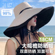 偶森防曬帽子女大帽檐雙面戴漁夫帽夏季防紫外線遮太陽帽戶外休閑百搭