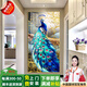 昊聰玄關(guān)墻裝飾畫正對進門入戶高端走廊過道墻壁掛畫帶燈鑲鉆2025新款 【富貴孔雀-D款】手工鑲鉆 【80*160】適合1.1-1.3米墻面 【帶燈+接電款】拉絲鋁合金框