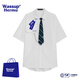 WASSUP HERMU官方短袖襯衫男夏季學(xué)院風(fēng)DK制服寬松休閑港風(fēng)青春日系班服白襯衣 白色 XL （推薦120-140斤）