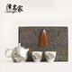 澤名家千里江山鎏銀功夫茶具一壺兩杯長輩領(lǐng)導(dǎo)父親老師壽宴喬遷退休禮物 鎏銀 千里江山一壺兩杯