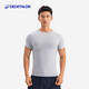 迪卡儂運動(dòng)T恤男士健身衣緊身衣力量訓練無(wú)縫修身T恤-5431335