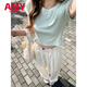 愛(ài)麥依休閑褲女高腰波點(diǎn)闊腿褲女2025新款寬松垂感顯瘦百搭直筒休閑長(cháng)褲 杏色長(cháng)褲 M 80-100斤