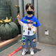 靚貝城堡哪吒衣服男童夏季套裝2025新款寶寶夏裝洋氣時(shí)髦兒童短袖小孩短褲 藍(lán)色兩件套（亮燈） 120