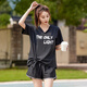 柯帛大碼泳衣女保守分體寬松顯瘦休閑運(yùn)動(dòng)學(xué)生胖mm200斤遮肉溫泉泳裝 黑色三件套 XL