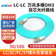 APESD室內(nèi)多模萬兆雙芯光纖跳線OM3OM4電信級(jí)LC FC SC ST光模塊收發(fā)器連接線玫紅色 LC-LC萬兆多模雙芯OM3 1m