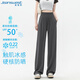 真維斯（JEANSWEST）休閑褲女夏季寬松舒適百搭抽繩闊腿冰絲防曬褲女深灰M