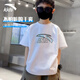 安踏兒童清爽速干短袖t恤夏季新款男女孩大童青少年針織棉感運動衣服 白色 【旋鋒易去污】 160 cm