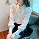 AEMAPE設計感釘珠尖領(lǐng)白色襯衫女士2025秋裝新款氣質(zhì)洋氣別致上衣潮 白色 M 建議100-110斤